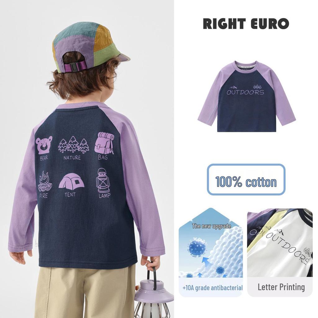 European Boys' Cotton Long-Sleeve T-Shirt, Spring 2026 Collection - Toddler & Kids Base Layer for Spring/Autumn