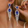 Water Droplets Full Of Diamonds, Tassel Long Earrings, High-End Zircon Stud Earrings, Fashionable Light Luxury Atmosphere, Personalized Earrings