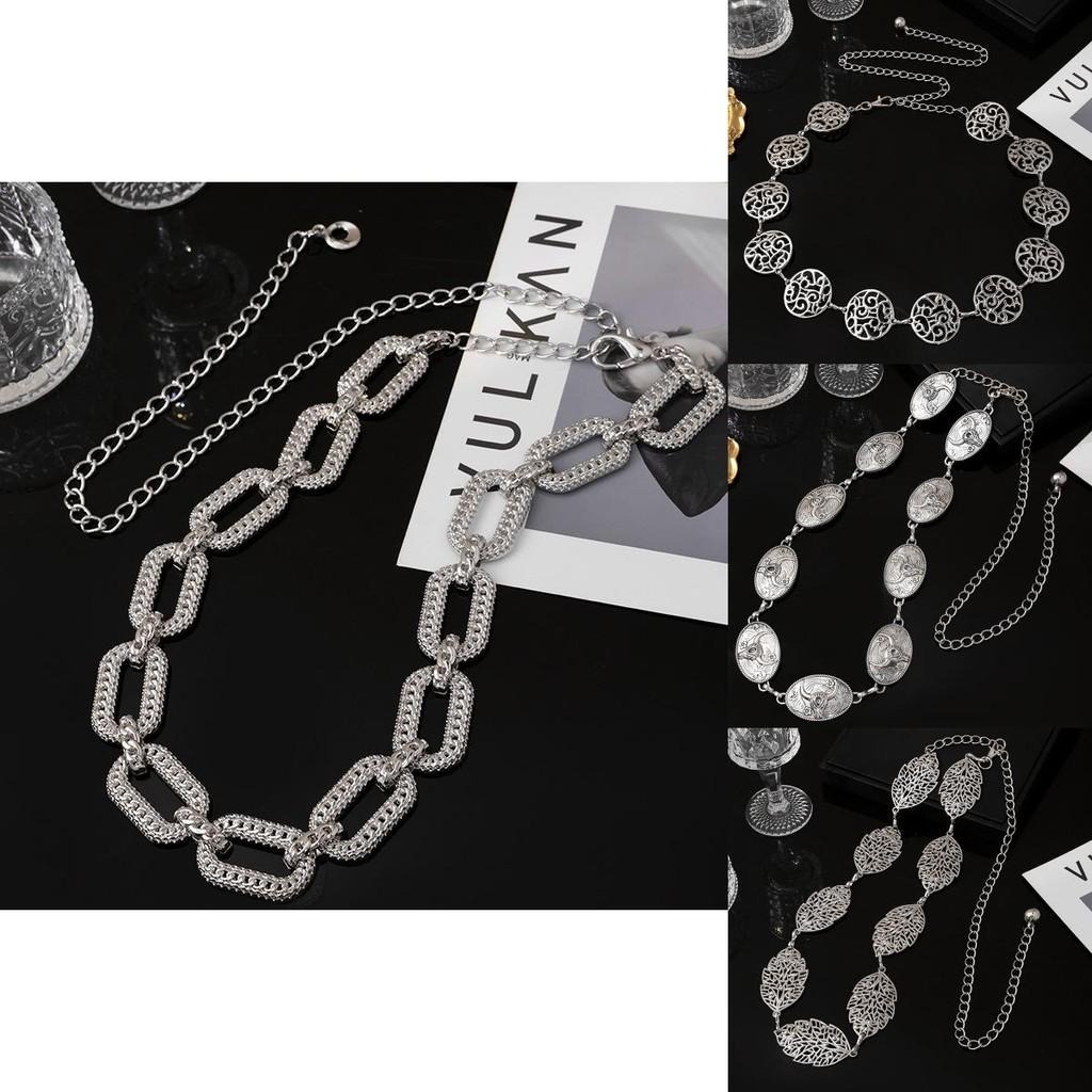 Retro Ethnic Metal Waist Chain With Geometric Buckle For Womens Casual Looks
