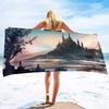 Custom Beach Towel, Fantasy Castle Beach Towels,Customized Microfiber Beach Towels Sand Free Quick Dry Pool Towels for Adult,Kid