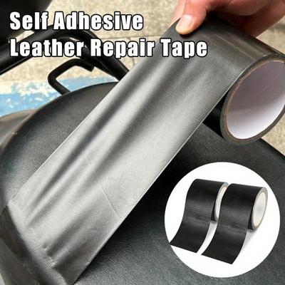 Cinta de reparación negra, impermeable, autoadhesiva, para sofá, asiento de coche, muebles, bolso, cinta de reparación de cuero multiusos para automóviles, reparación de lúpulos