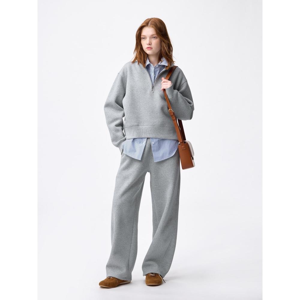 Gu By Uniqlo Heavyweight Sweat Half Zip Pullover