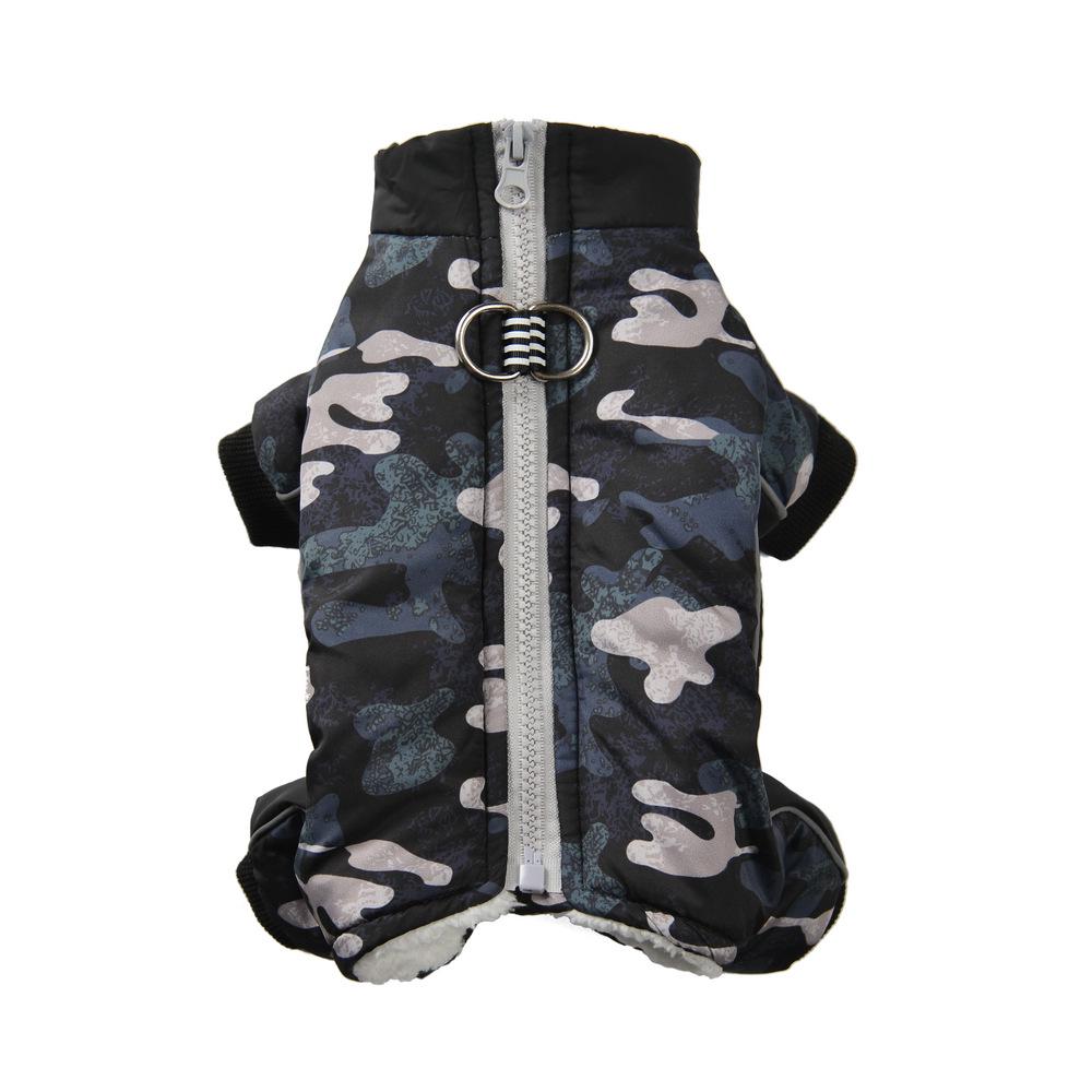 Camouflage Fleece-Lined Dog Coat: Warm, Thickened, Four-Legged Design for Autumn & Winter