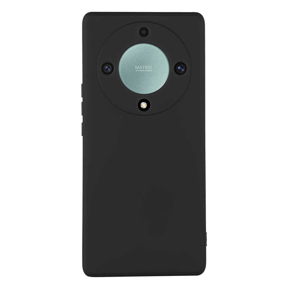 

ENKAY HAT PRINCE для Honor Magic5 Lite 5G/X9a 5G Чехол для телефона из жидкого силикона Точный вырез Прямой край Чехол для мобильного телефона Black