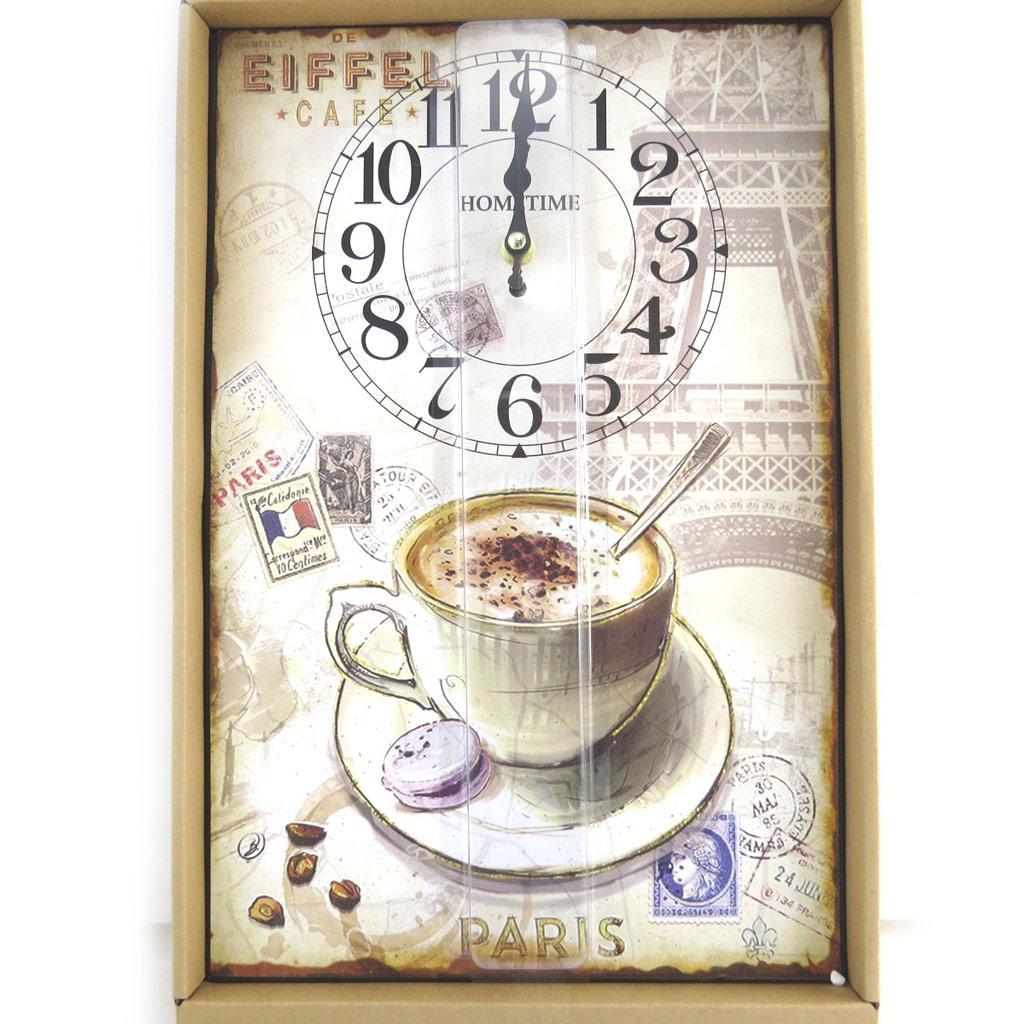 Les Trésors De Lily [N0847] - Wall Clock 'Coffee Break' Beige Brown