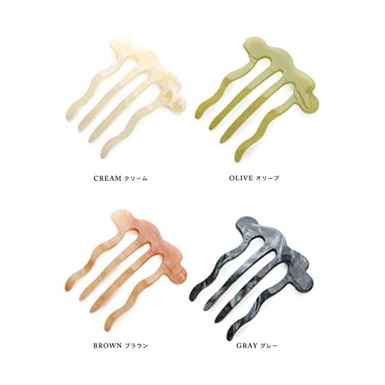JewelVOX Marble Nuance Wave Comb Hair Accessory for Women - Stylish, Popular, Adult (Gray) Approx. W7.7xH8.5cm