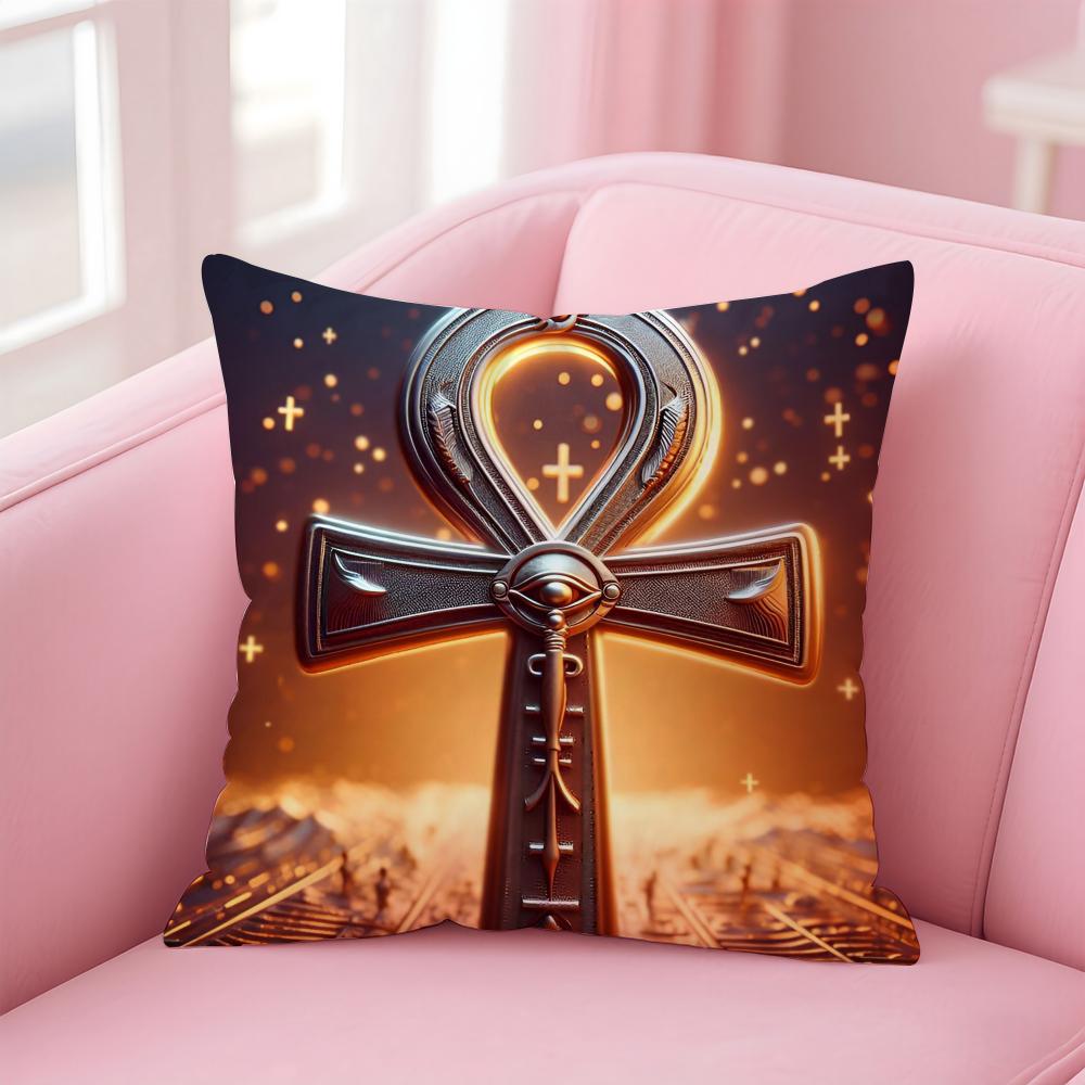 Ancient Ecology Life Talisman Pattern Cushion Cover Pillow Case Soft Skin Friendly Fabric Concealed Zipper