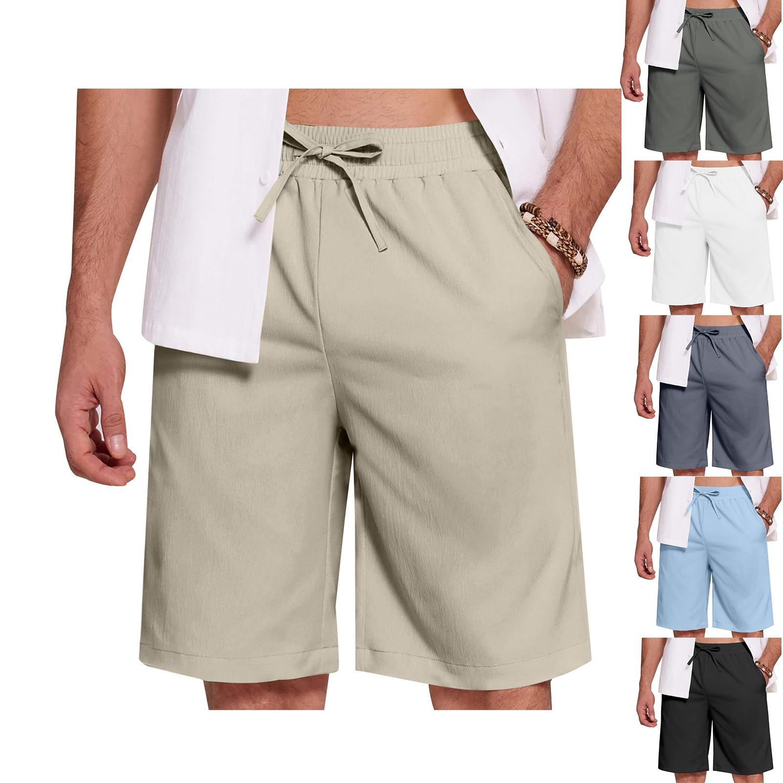 

Men s Casual Summer Beach Shorts Elastic Waist Shorts Lightweight Shorts M чорний