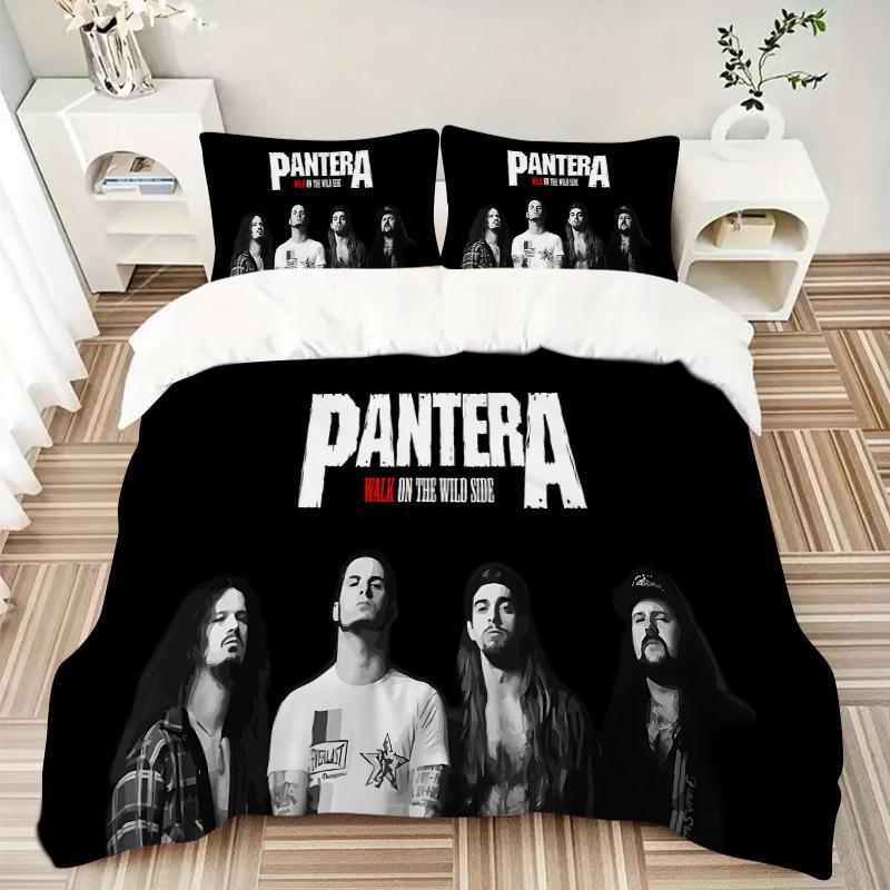 Pantera Band Tour Printed 3pcs Bedding Set Soft Microfiber 1 Duvet Cover And 2 Pillowcases Home Bedroom Decor Xmas Gift Q197