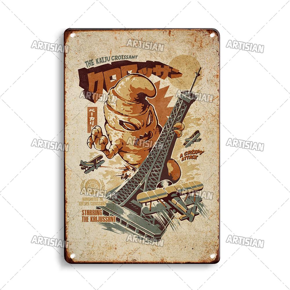 Japanese Comics Metal Poster Food Metal Tin Sign Wall Plate Kitchen Man Cave Cafe Metal Plaque Rusty Industrial Decor