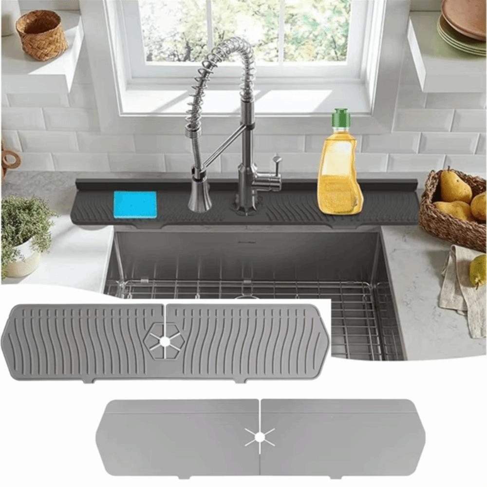 Non-Slip Sink Faucet Mat Foldable Faucet Drain Pad Kitchen Silicone Faucet Mat  Bathroom
