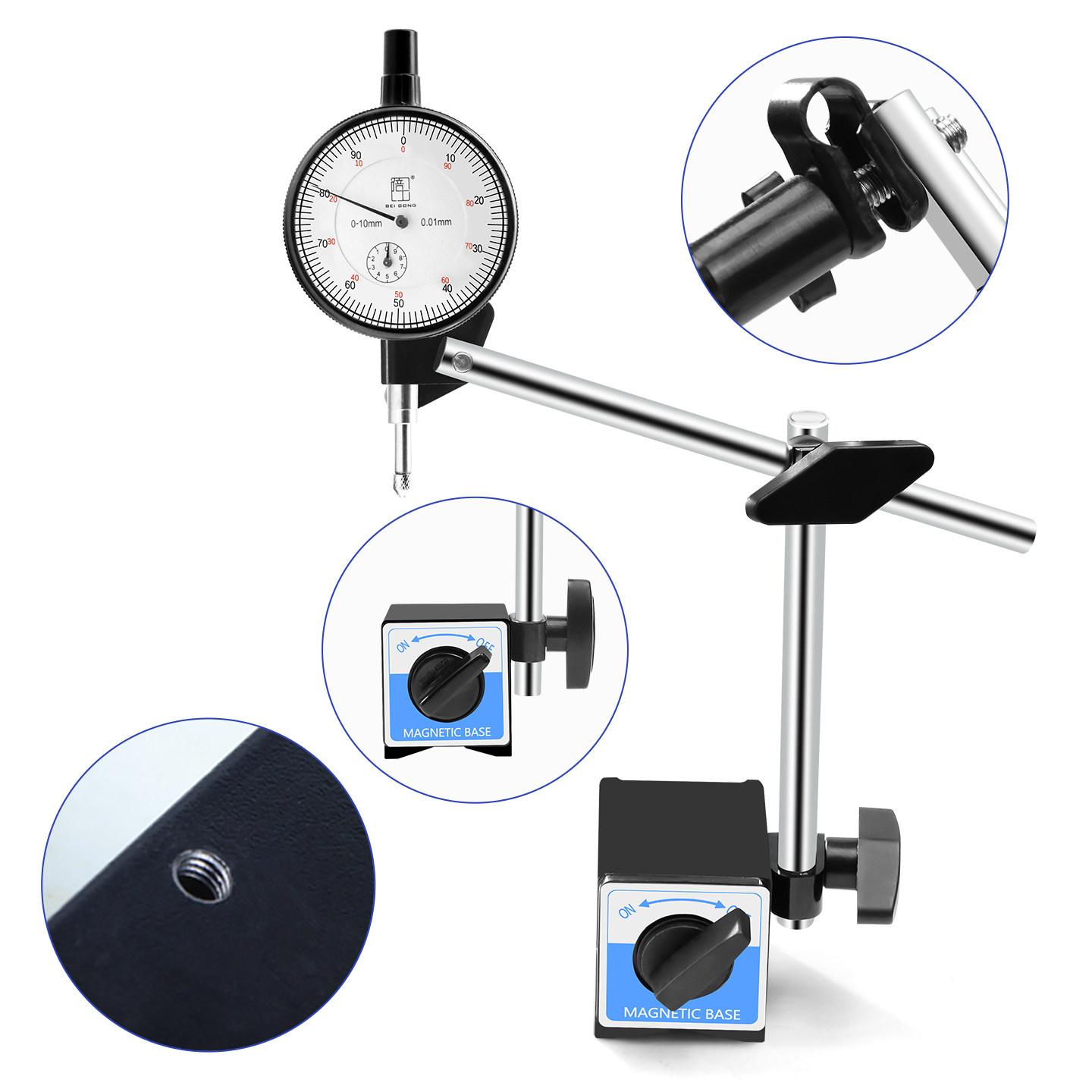 Universal CZ-6A Magnet Gauge Stand With Adjustable Magnetic Base Holder for Dial Indicator Gauge Adjustable Dial Gauge Machine Tools