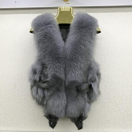 Vest Natural Soft Fox Fur Sleeveless Jacket Lady Quality Warm Real Fox Fur Gilet