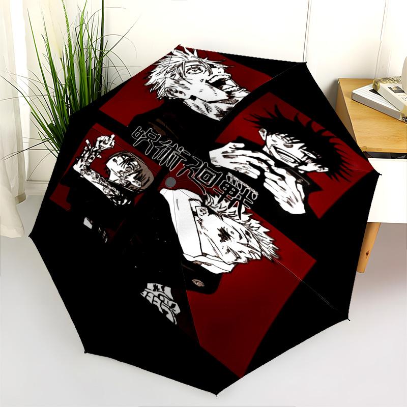 Jujutsu Kaisen Anime Characters Poster Folding Umbrella Suitable For All Seasons Travel Umbrella Sun Umbrella Outdoor