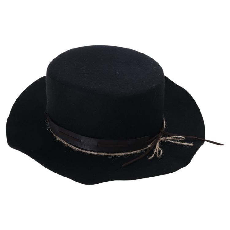 Модная плетенная шляпа-ремень Косплей Костюм Универсальная шляпа-панама Шляпа для артистов сцены Танцевальная шляпа Взрослая зимняя теплая шерстяная шляпа