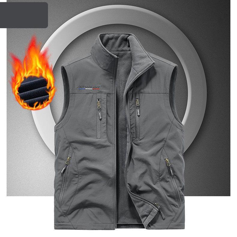 Outdoor-Sport Freizeit Fitness Laufen Plüsch Atmungsaktiv Trendige Weste Modisch Winddicht Herren Warme Weste