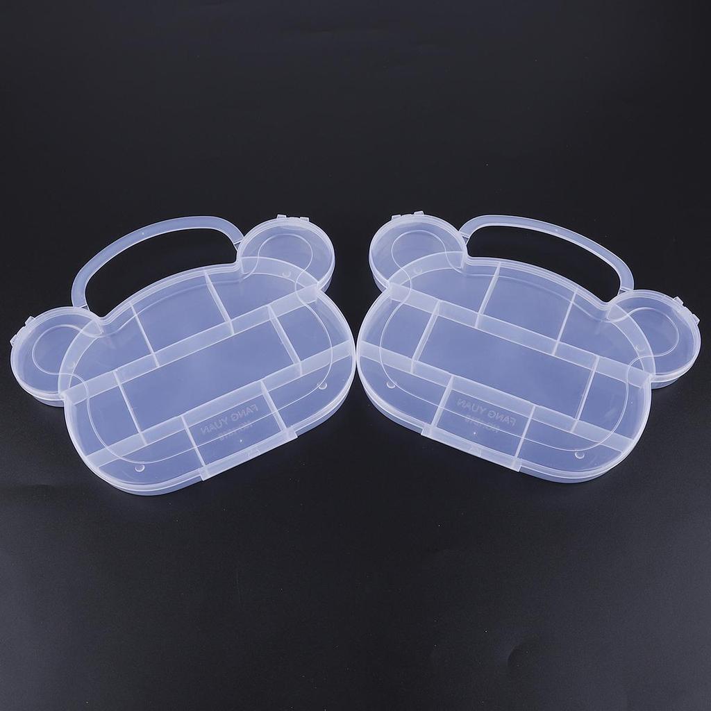 PVC Adjustable Practical Bear Storage Box Bead Ring Box Jewelry Presentation Organizer