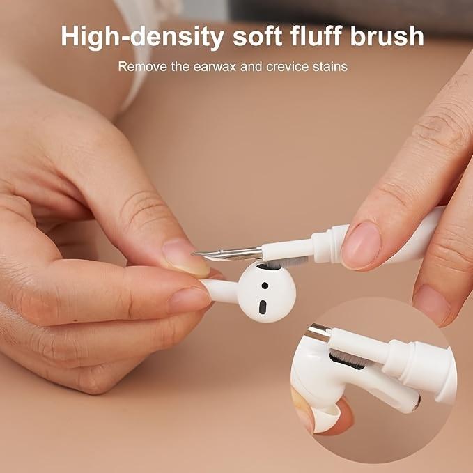Durable ABS Wireless Earbud Cleaning Pen with Precision Brush - Ideal for Earphones, Keyboards & More, Includes Replacement Tips, Earbuds Wireless