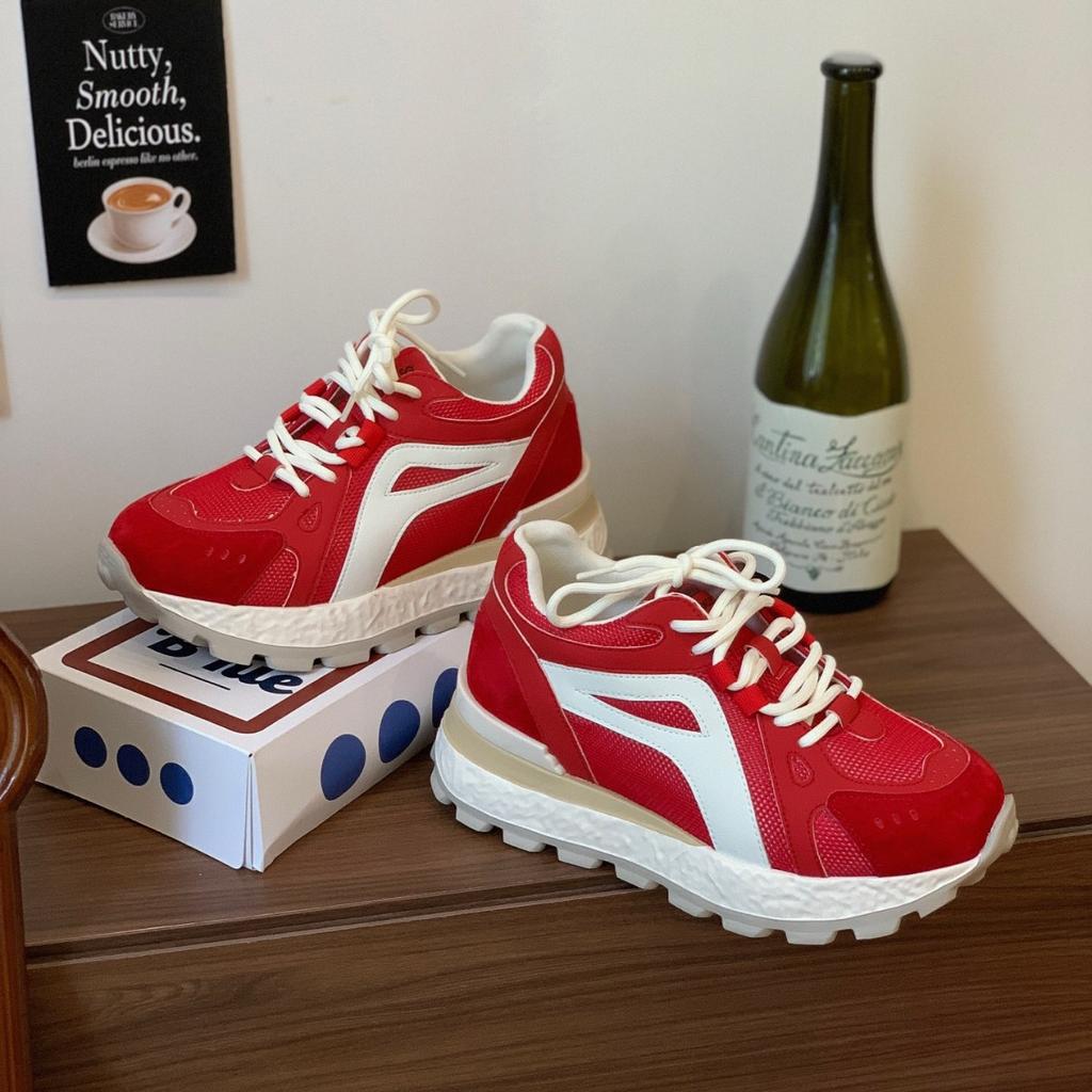 Thick-soled heightening 8CM dad shoes women's 2025 summer new breathable mesh casual sports shoes versatile muffin shoes