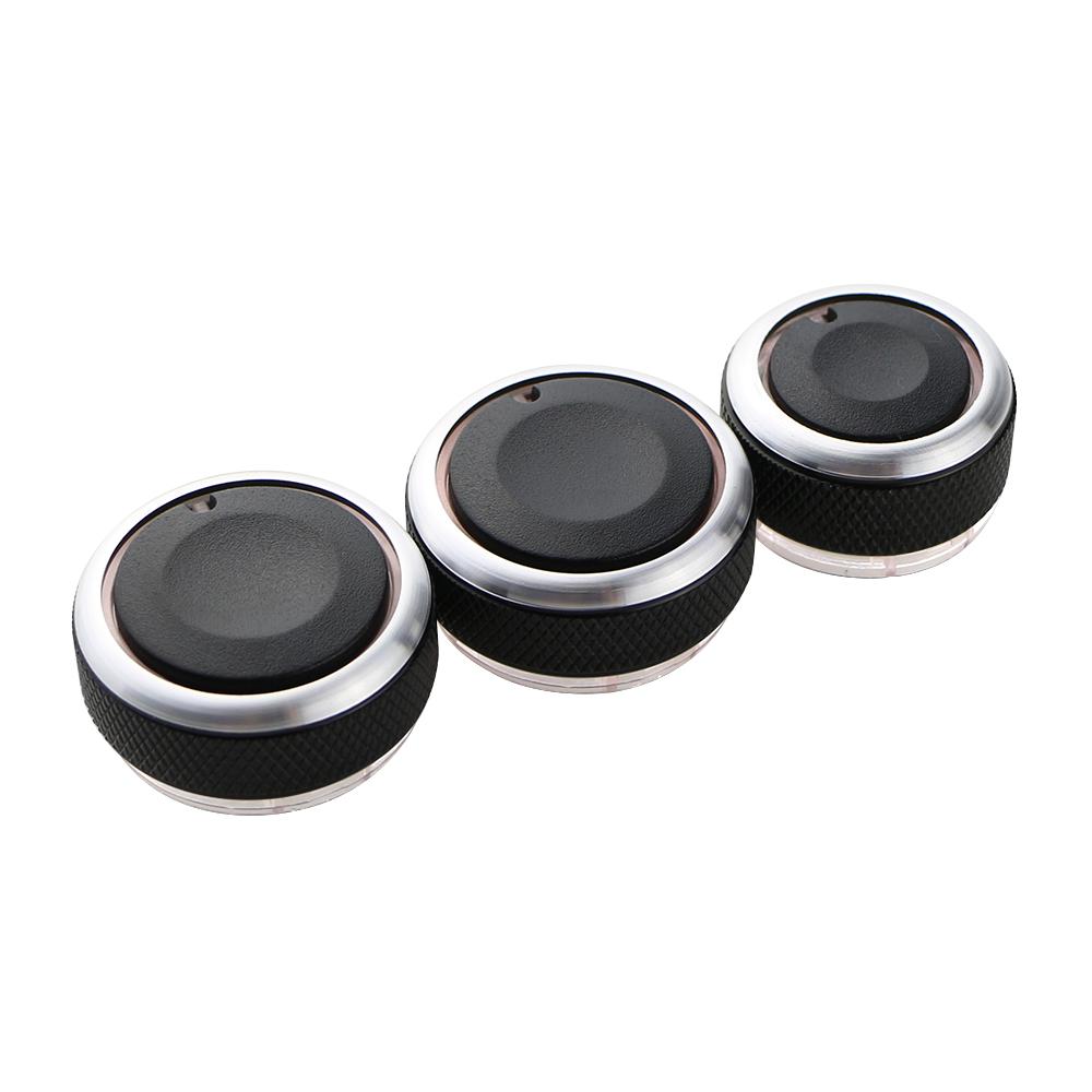 

3 шт. Ручка кондиционера автомобиля Ручка переключателя управления теплом кондиционера автомобиля для Volkswagen VW Polo 2004-2013 Аксессуары из алюминиевого сплава чёрный