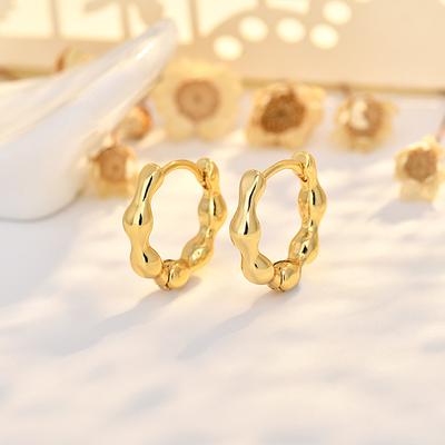Neue High-End Bambusgelenk Hohl Gold Ohrstecker für Damen Nischen Design Einzigartige Ohrringe Ohrringe