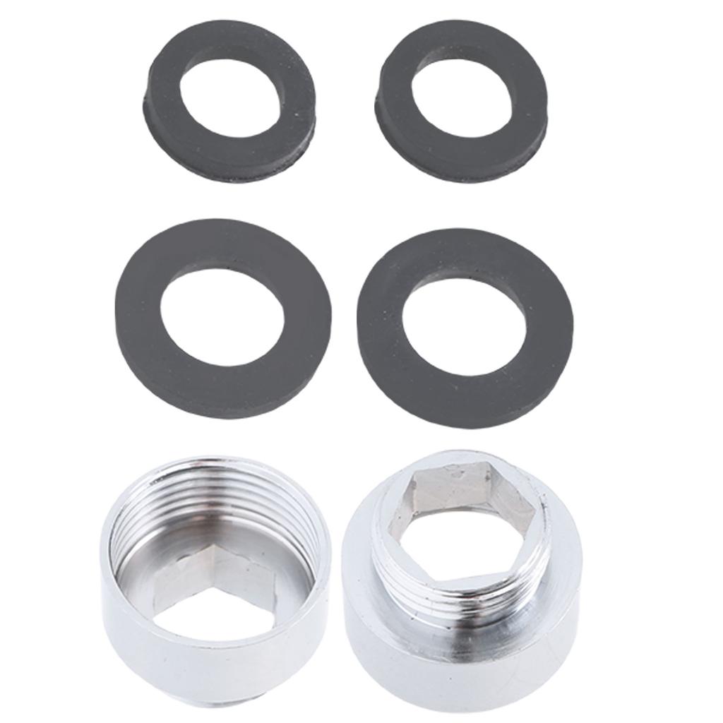 2Pcs Stainless Steel Tap Adapter Male/Female Faucet Adaptors Tap Aerator Connector Tap Bushing Reducers Pipe Fitting