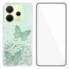 For Xiaomi Redmi Note 14 4G (163.25x76.55x8.16mm) TPU Case WANLONFENG AW Series PVC Butterfly Epoxy Phone Cover with HD Film