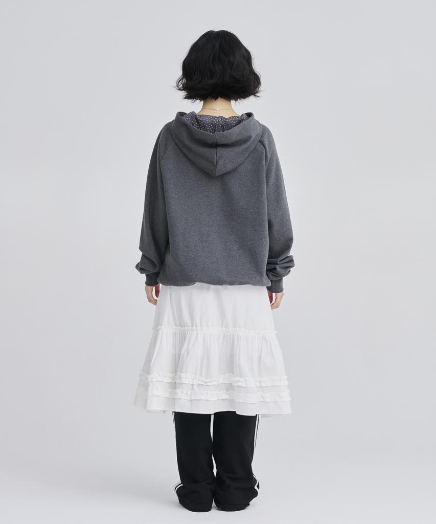 Awesome Studio Frill Shirred Tiered Midi Skirt White
