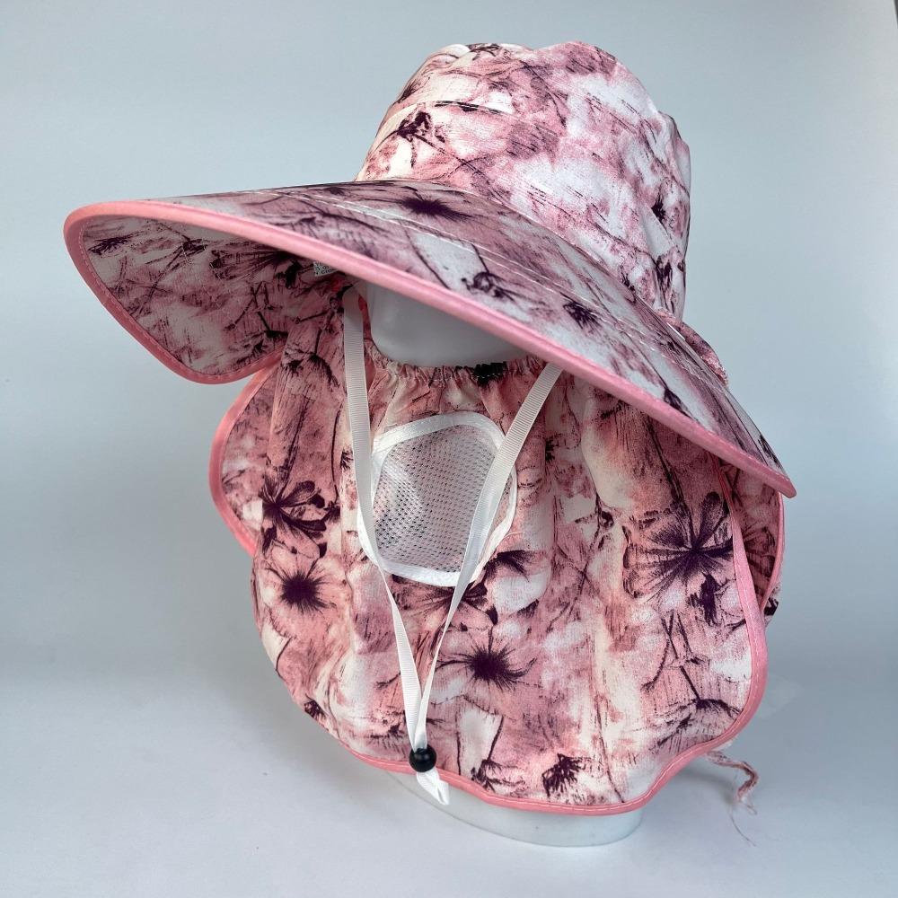 Fashion Flower Bucket Hat Face  Neck Protection Fisherman Hat New Sunscreen Hat  Outdoor Sports