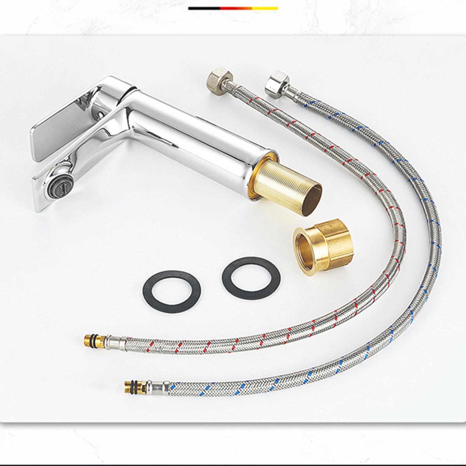 

Медный смеситель для умывальника в ванной, горячая и холодная вода, бытовой умывальник, столешница, ванная комната серебряный