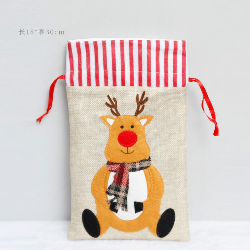 1 Stück Weihnachtsgeschenktasche Canvas Aufbewahrungstasche Kordelzugtasche Süßigkeitengeschenktasche Verpackungsbox Verpackung