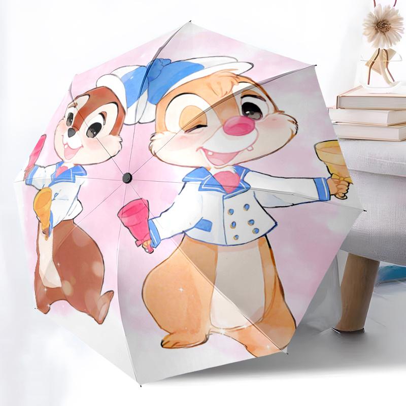 1pc Chip 'n' Dale's Jingle Bell Adventure Pattern Umbrella, Fashionable, Personalized, High-Value Folding Umbrella, a Must-Have for Summer,
