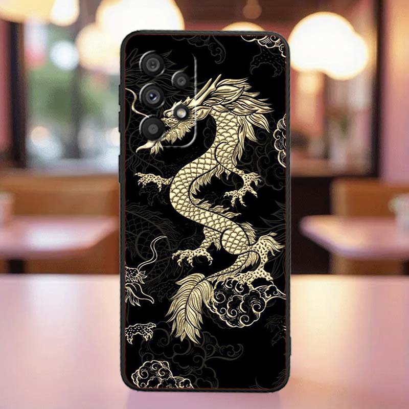 Anime Dragon Design Phone Case For Samsung A41 A35 A34 A33 A32 A25 A24 A23 A21s A06 A05 A04 A03 Note 10 20 Ultra 5G Black