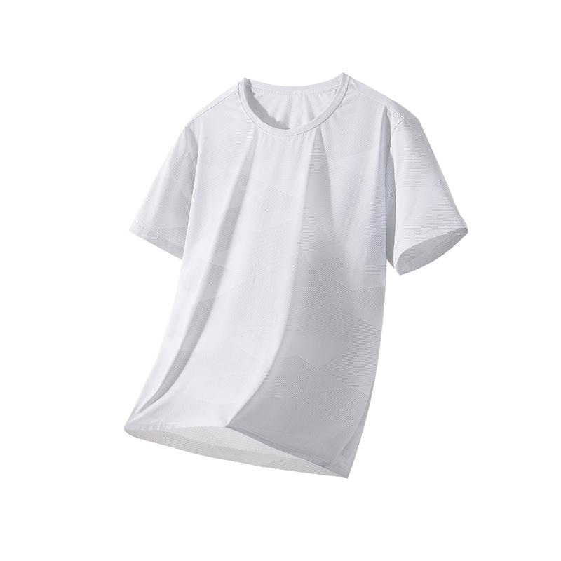 Ice Silk T-shirt Men's Ice Silk Large Size Round Neck T-shirt Men's Casual Sports T-shirt Cool Feeling Men's Plus Size