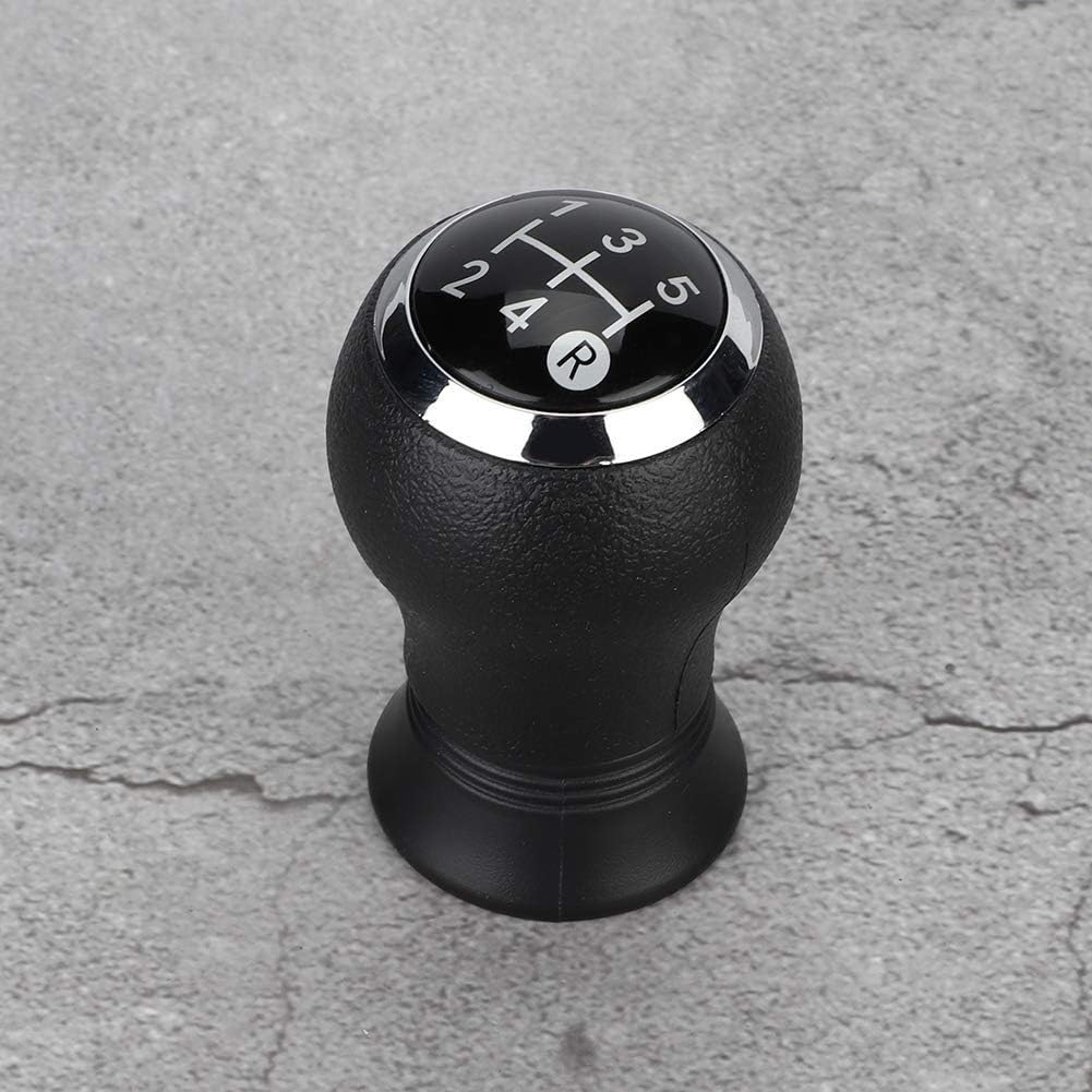Aramox 5 Speed Gear Shift Knob, ABS and PU Material, Compatible with 2005-2010, Black Manual Transmission Shifter Head