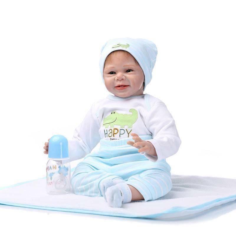 Realistic 22-inch Vinyl Silicone Reborn Doll With Handmade Features And Accessories