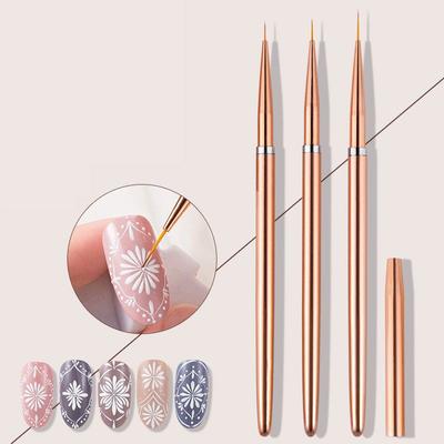 Stylo à ongles pour Nail Art, 3 pièces, peinture à points, dessin, revêtement de Gel Uv, outil de brosse à vernis