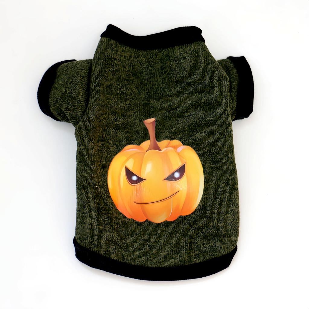 New  Dog Halloween Plush Sweater Costume, Pumpkin Model, Environment