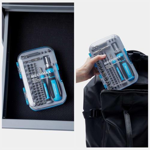 MECHMAX 68-Piece Ratchet Driver Bit & Socket Set with Magnetic Bits and Storage Case for Home, Office, Apartment, Car, Bike, Furniture, Electronics Pr