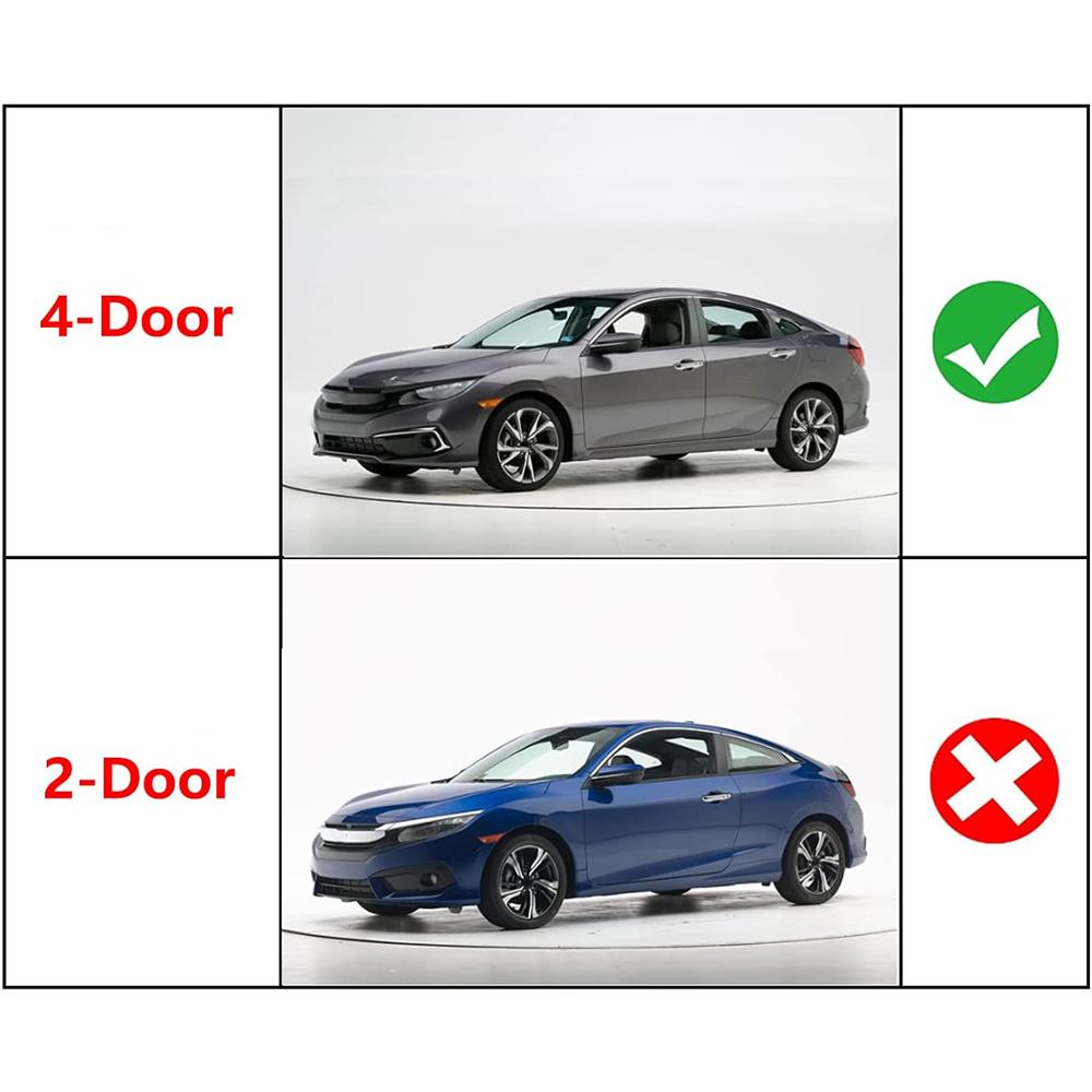 New 4Pcs Weatherstrip Window Moulding Trim Seal Belt For Honda Civic 16-21 Sedan