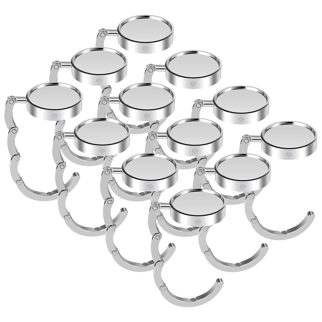 4/12 Stück Faltbarer Taschenaufhänger Ständer Tragbarer Legierungs-Handtaschen-Tischhaken Rutschfest Mehrzweck Geldbörsen-Schlüsselhalter für Aufbewahrungszubehör