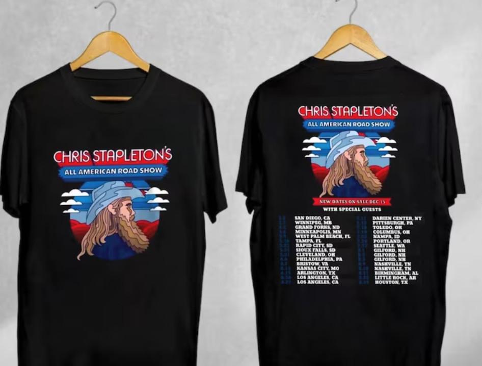 All American Road Show Shirt, Chris Stapleton Tour Shirt, Double Sides Unisex T-Shirt XXL