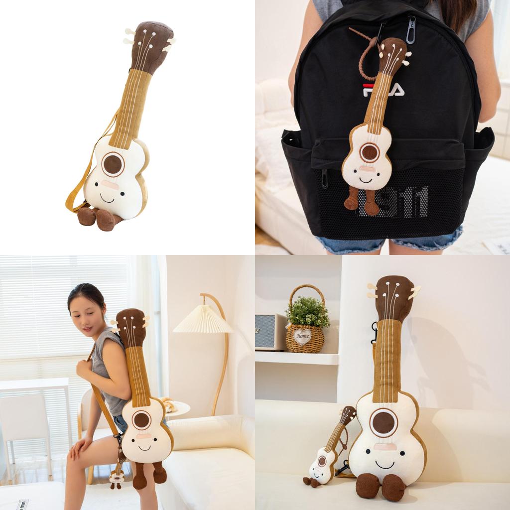 Animal Guitar Plush Toy Keychain For Collectors And Kids With Soft Pp Cotton Material