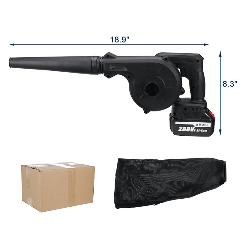880W 2-In-1 18.9x8.3in Blowing and Suction Leaf Dust Collector Cordless Electric Air Blower Vacuum Cleannig Blower