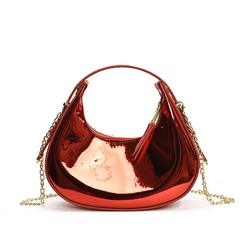 Women's bag 2025 new Mori fashion candy color niche hand bag ins single shoulder glossy dumpling bag tide