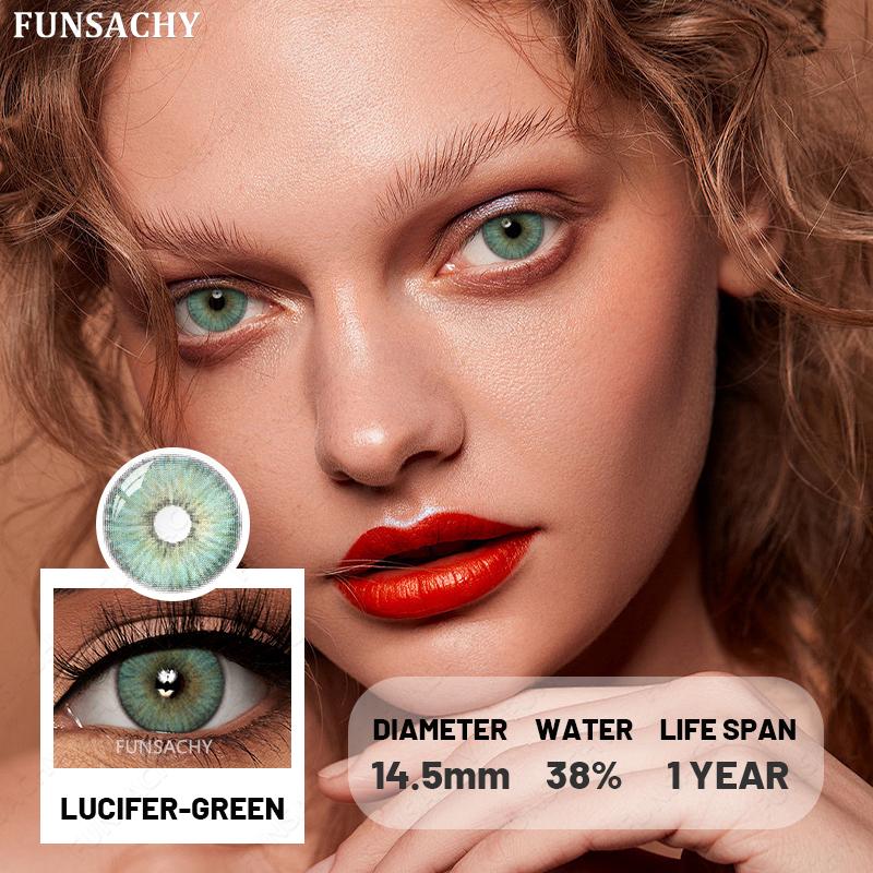 FUNSACHY 1 Pair Korean Lenses Colored Contact Lenses for Eyes Natural Round Black Brown Lens Beautiful Pupil Color Eye Contacts