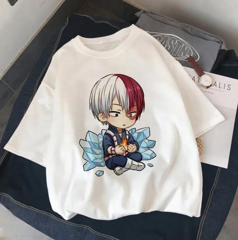 2026 New Anime My Hero Academia Shoto Todoroki Print Kids Tshirt, Summer Short Sleeve Harajuku Cartoon T Shirt for Boys Girls