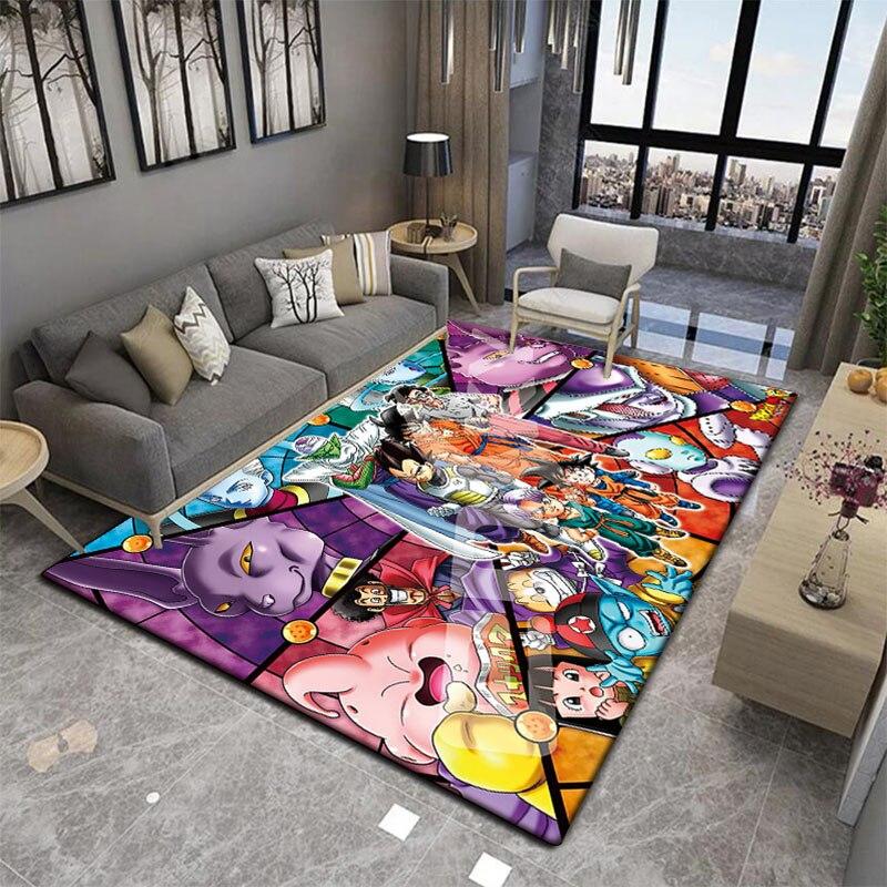 Novedosa y suave alfombra cuadrada de dibujos animados japoneses de Son-Goku para sala de estar, felpudo para cocina y baño, alfombra antideslizante multifunción.