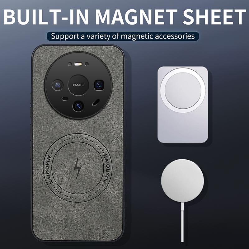 For Huawei Mate 80 Vintage Business Phone Case Cover Sheepskin Leather Magnetic Case for Huawei Mate 80 Pro Max Wireless Case