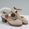 European and American Fashion Foreign Trade Large Size High Heel Strap Sandals Women's Cross-border New Summer Baotou Block Heel Sandals